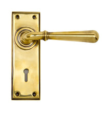 Load image into Gallery viewer, 91414 Aged Brass Newbury Lever Lock Set
