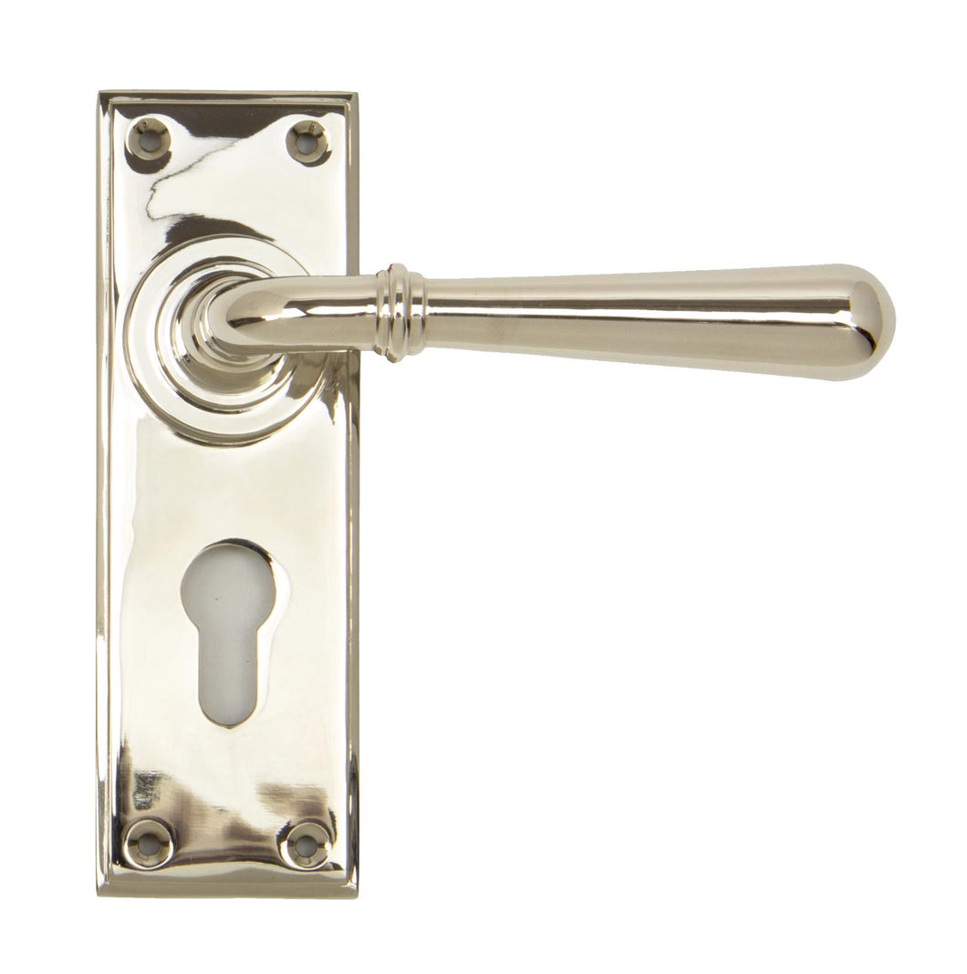 91431 Polished Nickel Newbury Lever Euro Lock Set