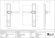 Load image into Gallery viewer, 91434 Aged Bronze Newbury Slimline Lever Espag. Lock Set
