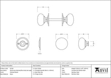 Load image into Gallery viewer, 91530 Polished Nickel 57mm Mushroom Mortice/Rim Knob Set
