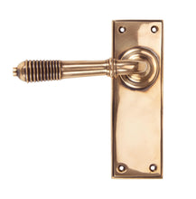 Load image into Gallery viewer, 91914 Polished Bronze Reeded Lever Latch Set
