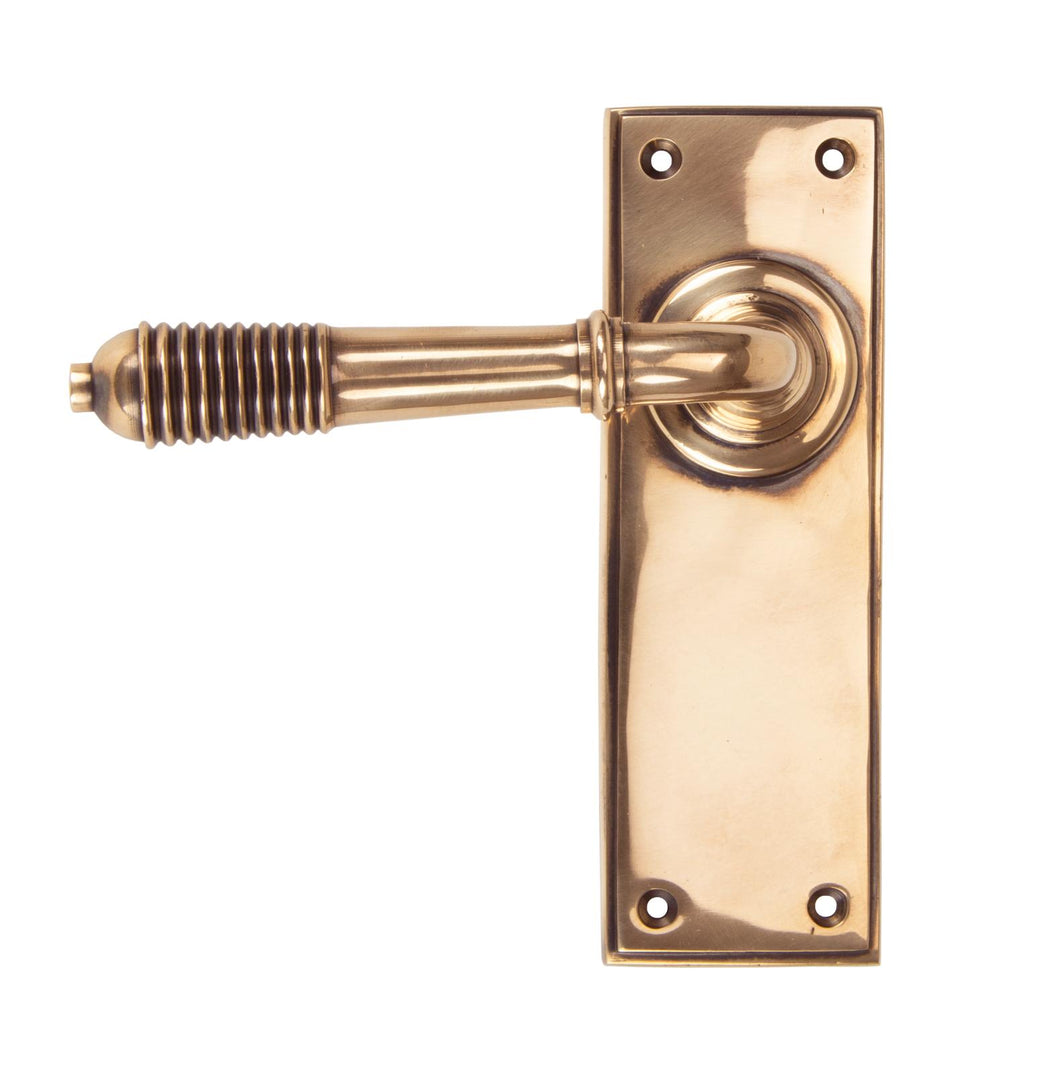 91914 Polished Bronze Reeded Lever Latch Set