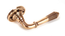 Load image into Gallery viewer, 91917 Polished Bronze Reeded Lever on Rose Set
