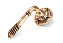 Load image into Gallery viewer, 91917 Polished Bronze Reeded Lever on Rose Set
