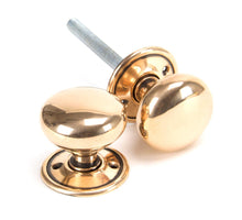 Load image into Gallery viewer, 91925 Polished Bronze Mushroom Mortice/Rim Knob Set
